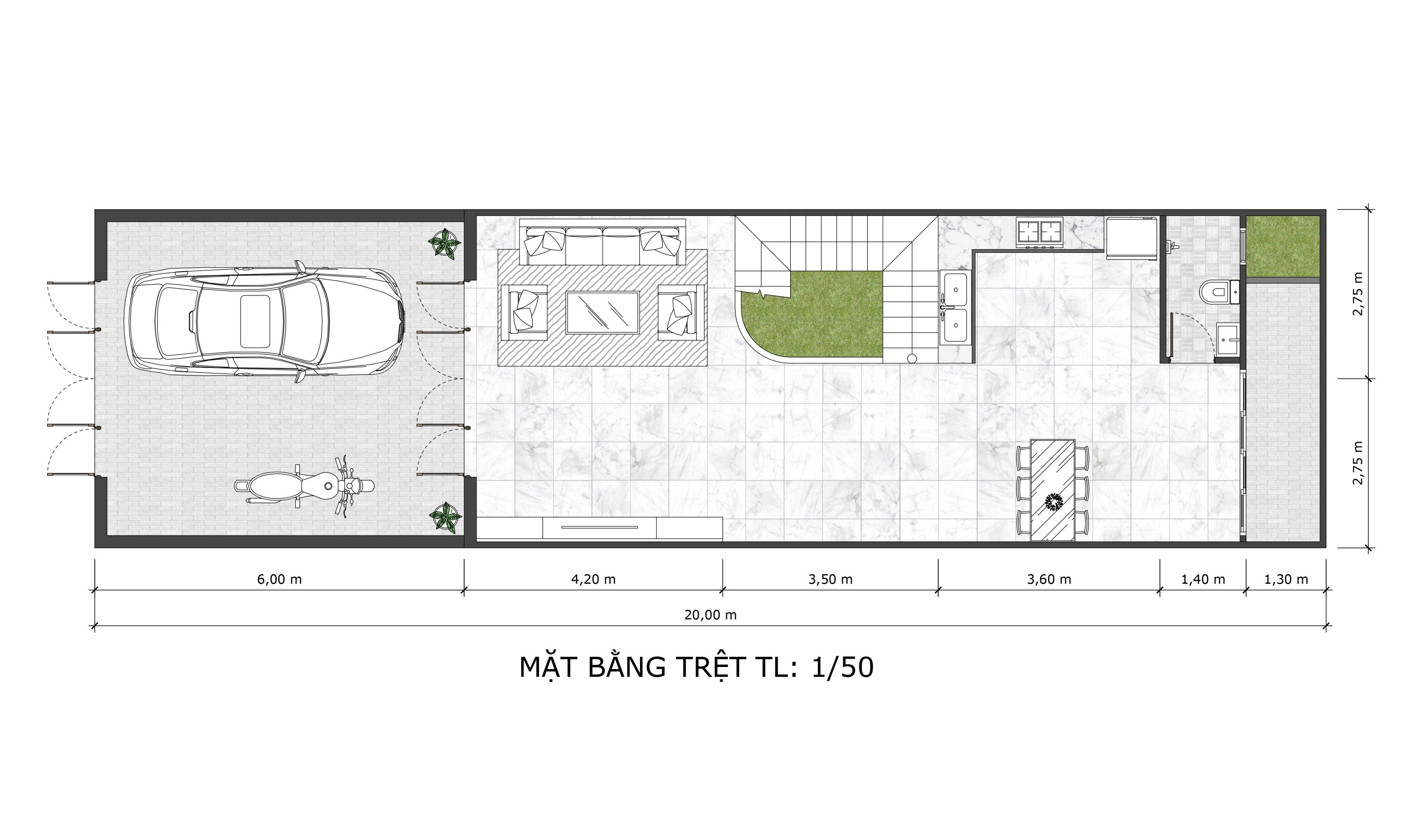 Mẫu nhà 1 trệt 2 lầu cuốn hút