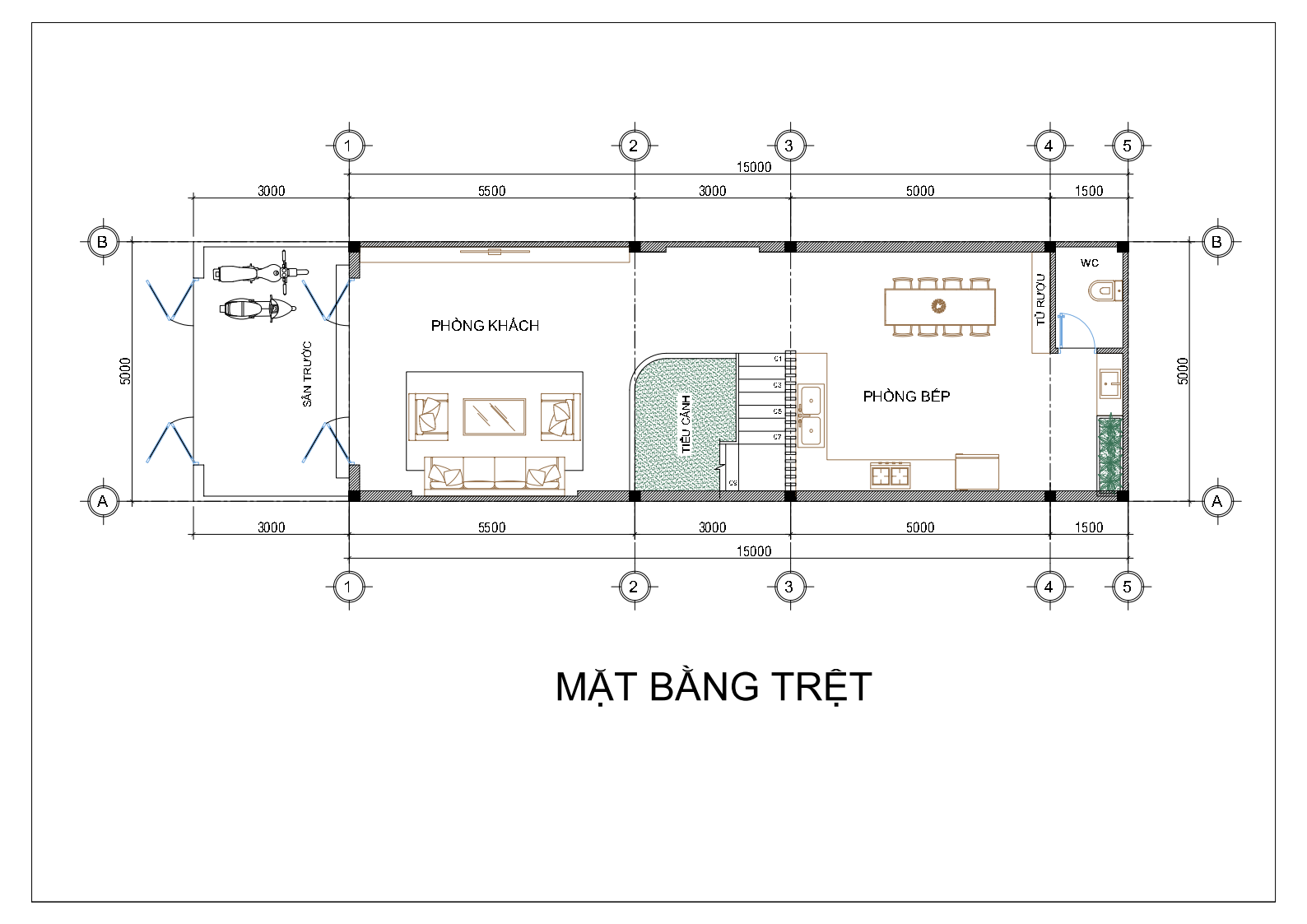 Mẫu nhà 1 trệt 2 lầu kiến trúc hiện đại
