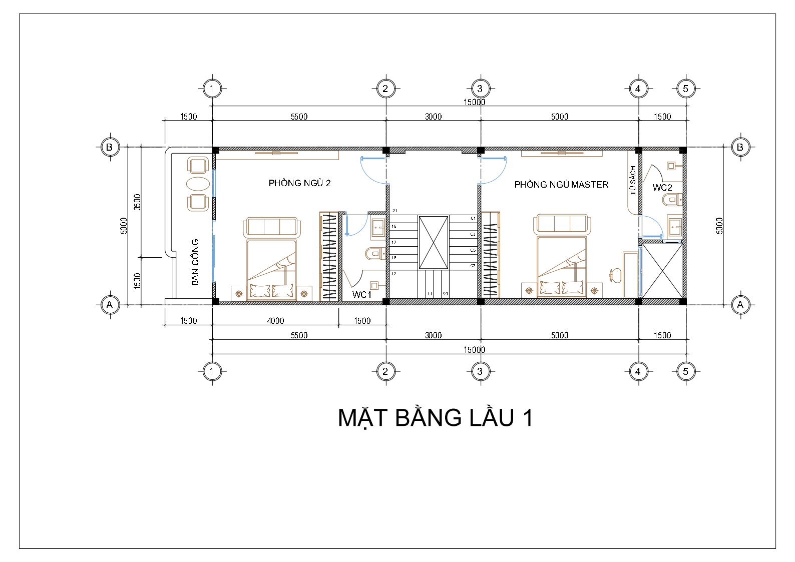 Mẫu nhà 1 trệt 2 lầu kiến trúc hiện đại