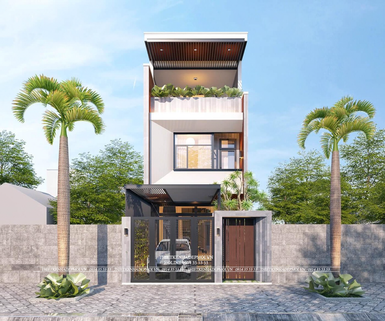 Mẫu nhà phố 1 trệt 2 lầu đẹp nhất