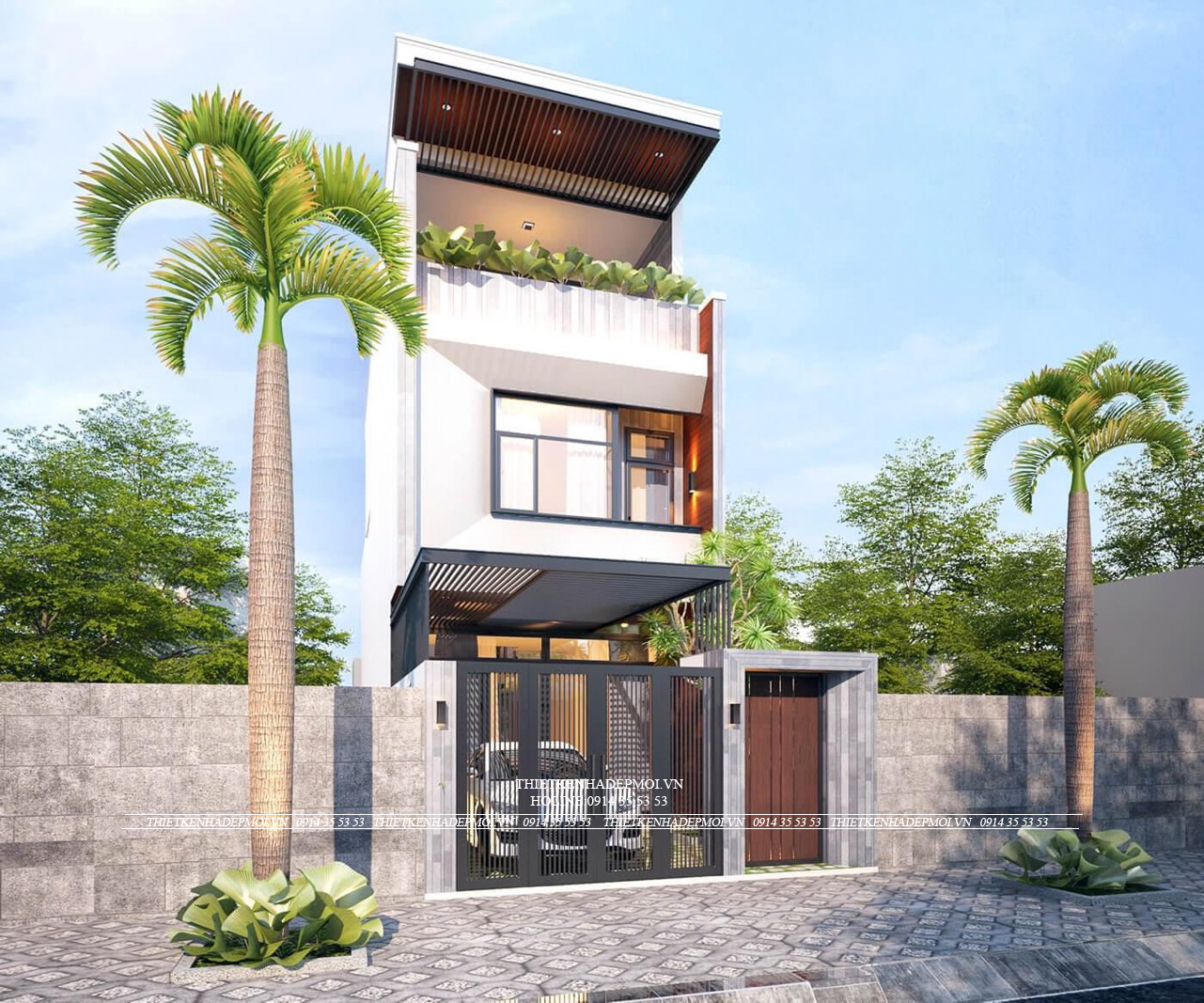 Mẫu nhà phố 1 trệt 2 lầu đẹp nhất