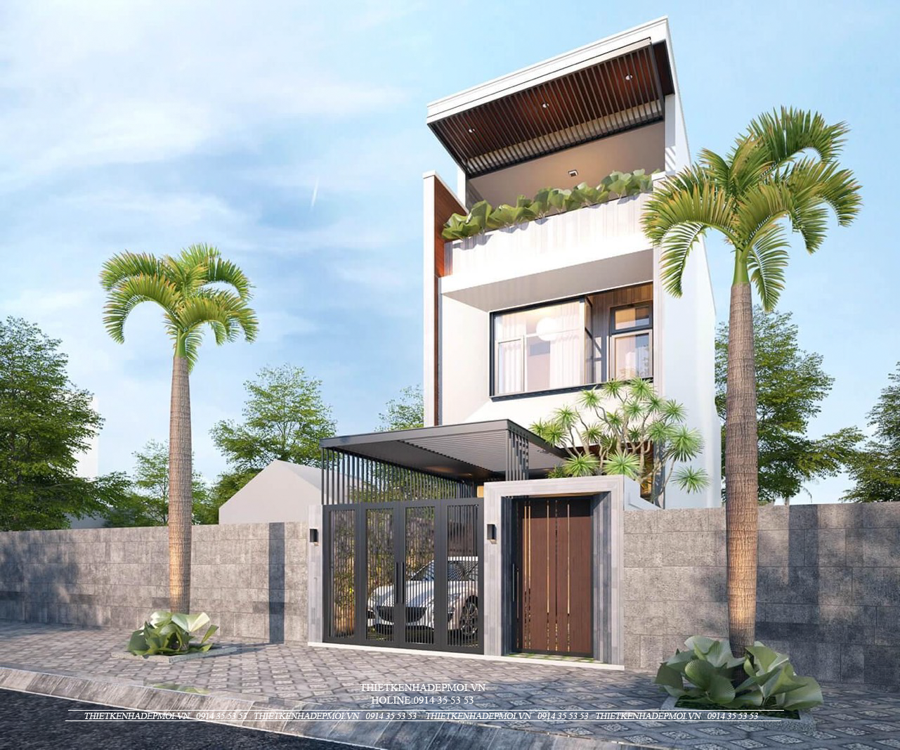 Mẫu nhà phố 1 trệt 2 lầu đẹp nhất