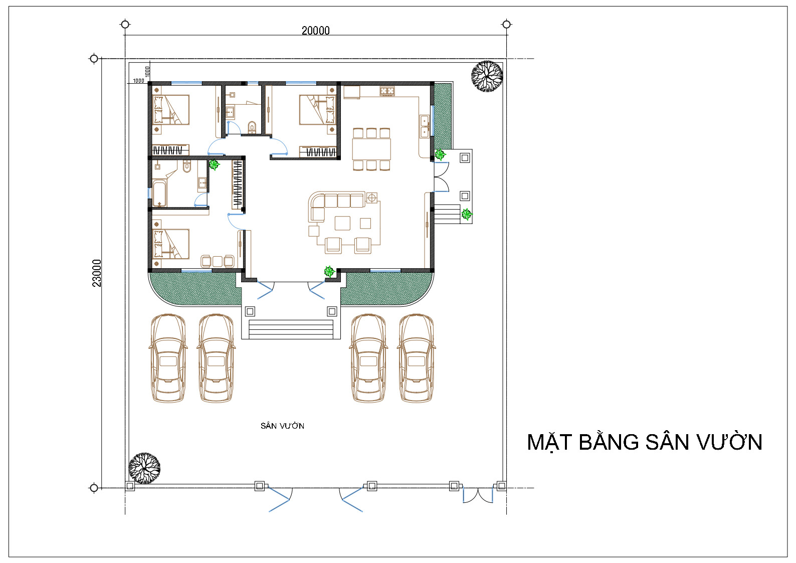 Biệt thự vườn mái thái 1 tầng đẹp nhất