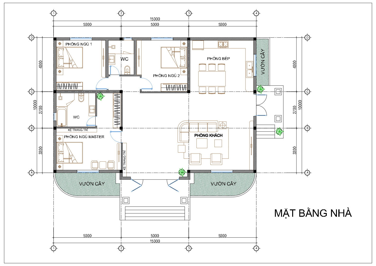 Biệt thự vườn mái thái 1 tầng đẹp nhất