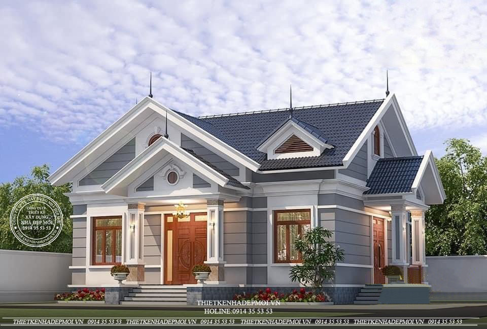 Biệt thự vườn mái thái 1 tầng đẹp nhất