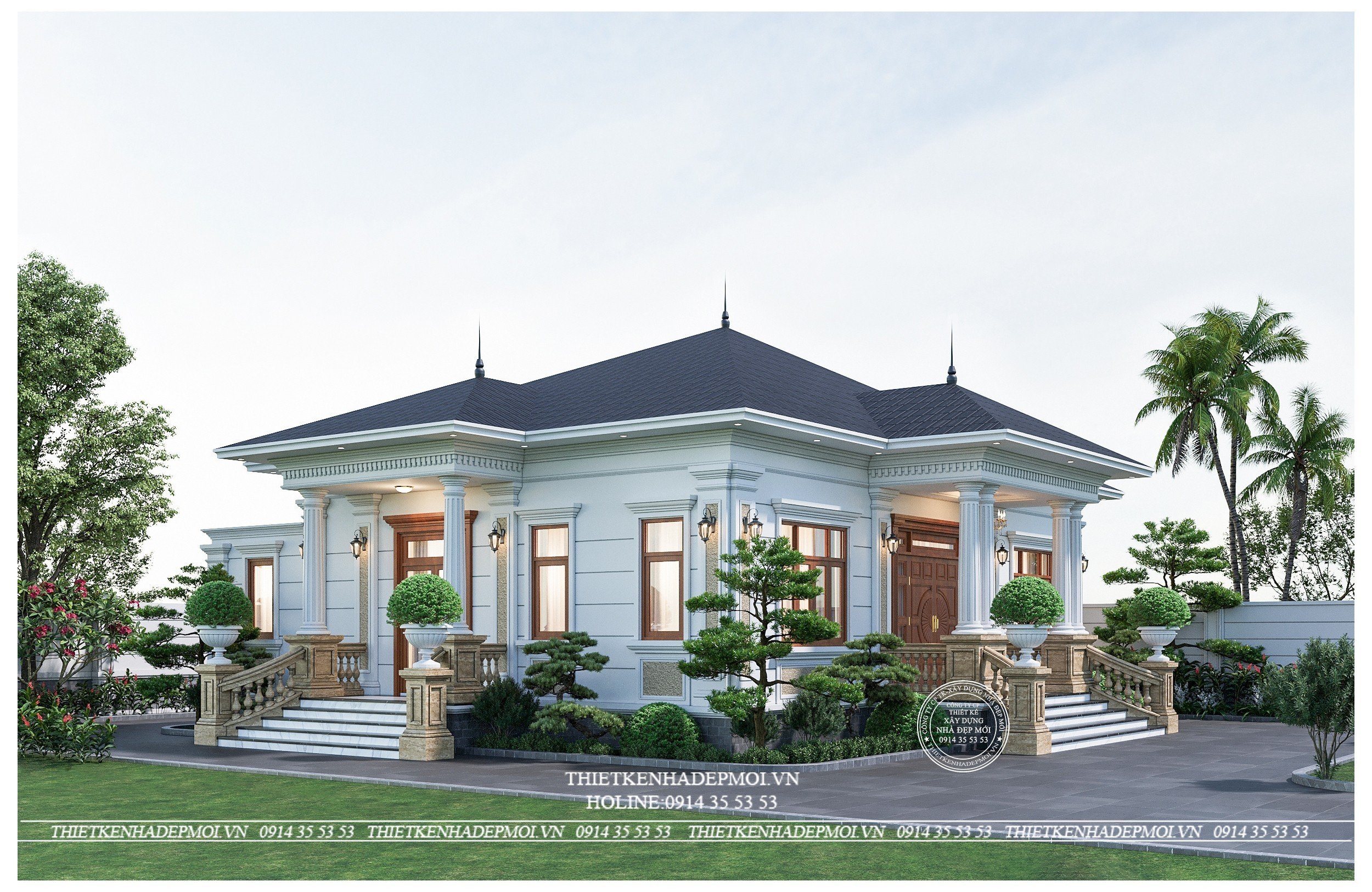 Biệt thự sân vườn mái nhật sang trọng, đẳng cấp