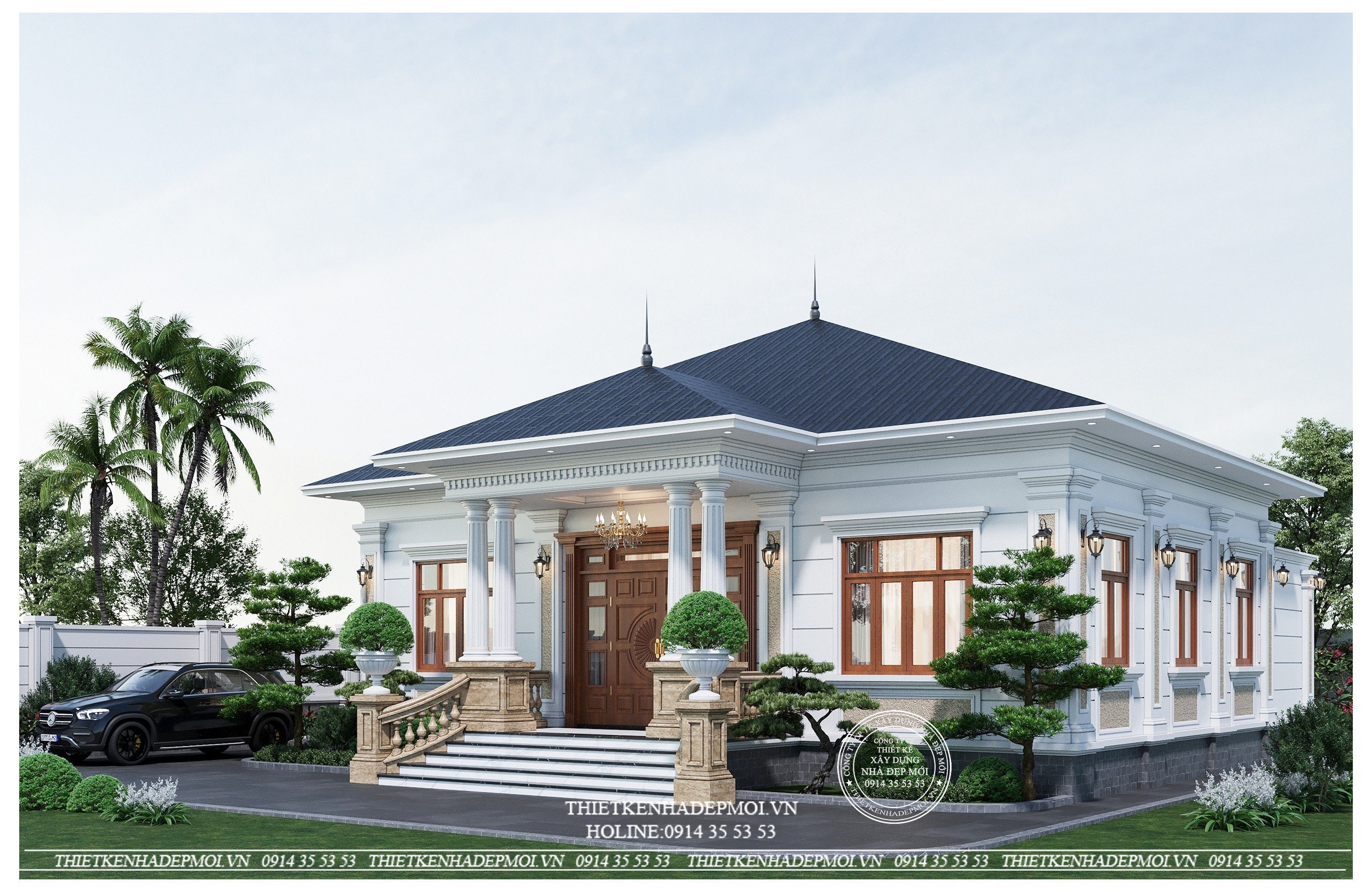 Biệt thự sân vườn mái nhật sang trọng, đẳng cấp