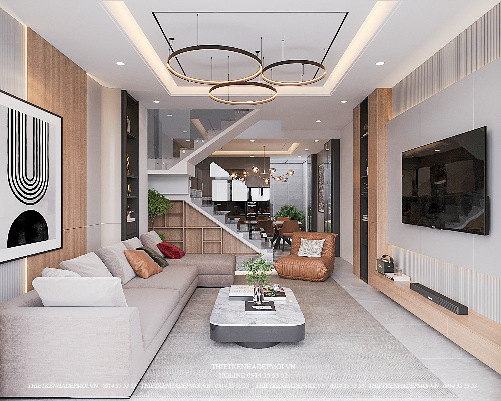 Nội thất nhà phố hiện đại 1 trệt 2 lầu