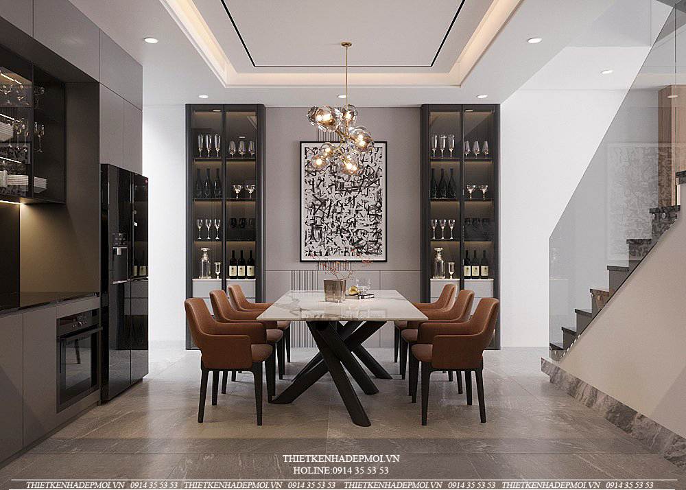 Nội thất nhà phố hiện đại 1 trệt 2 lầu