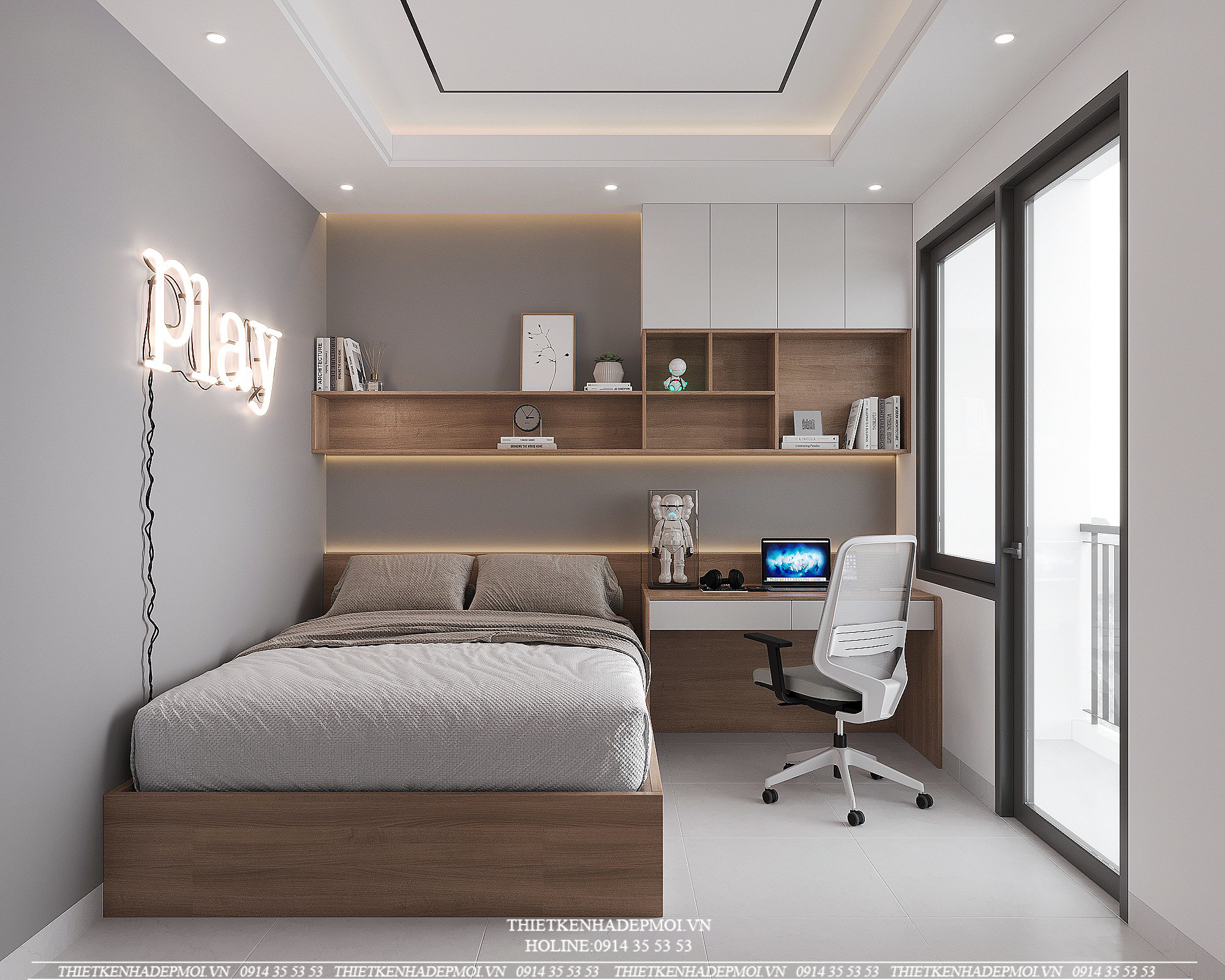 Nội thất nhà phố hiện đại 1 trệt 2 lầu