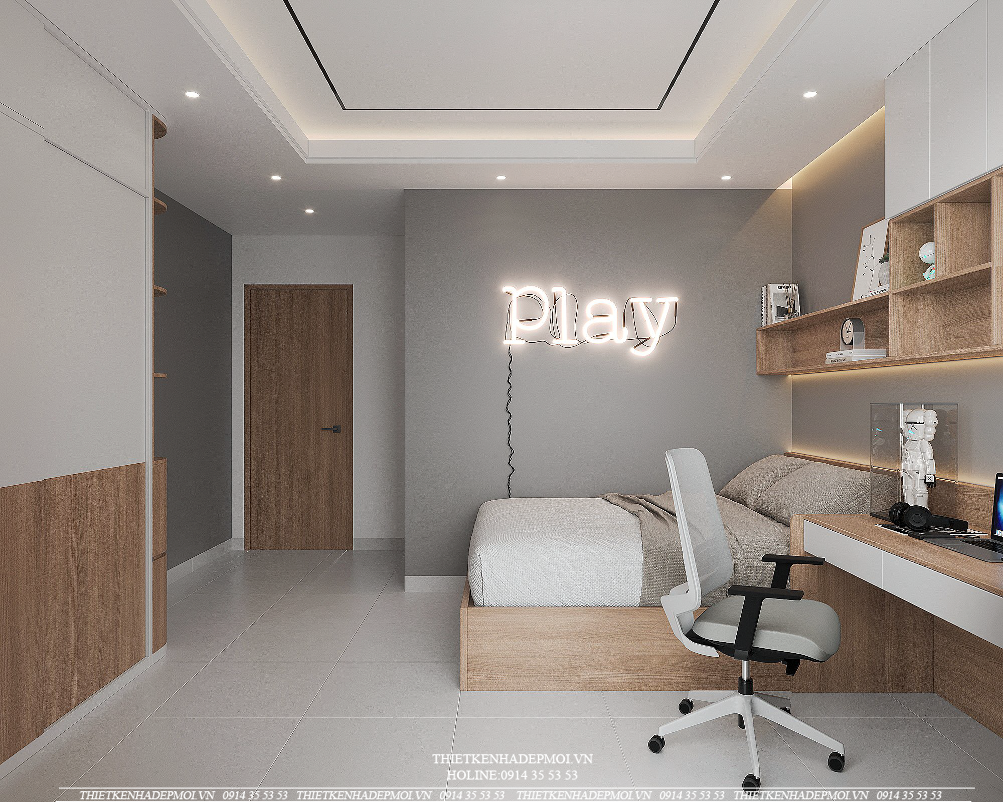 Nội thất nhà phố hiện đại 1 trệt 2 lầu