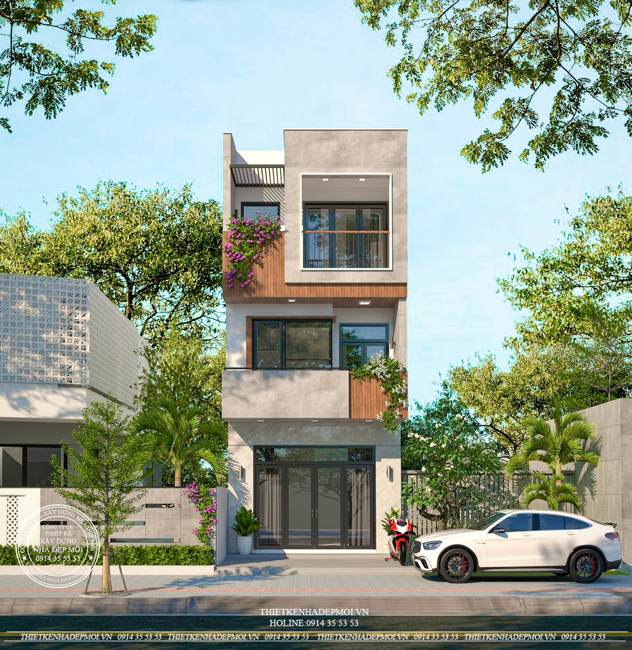 Nội thất nhà phố hiện đại 1 trệt 2 lầu