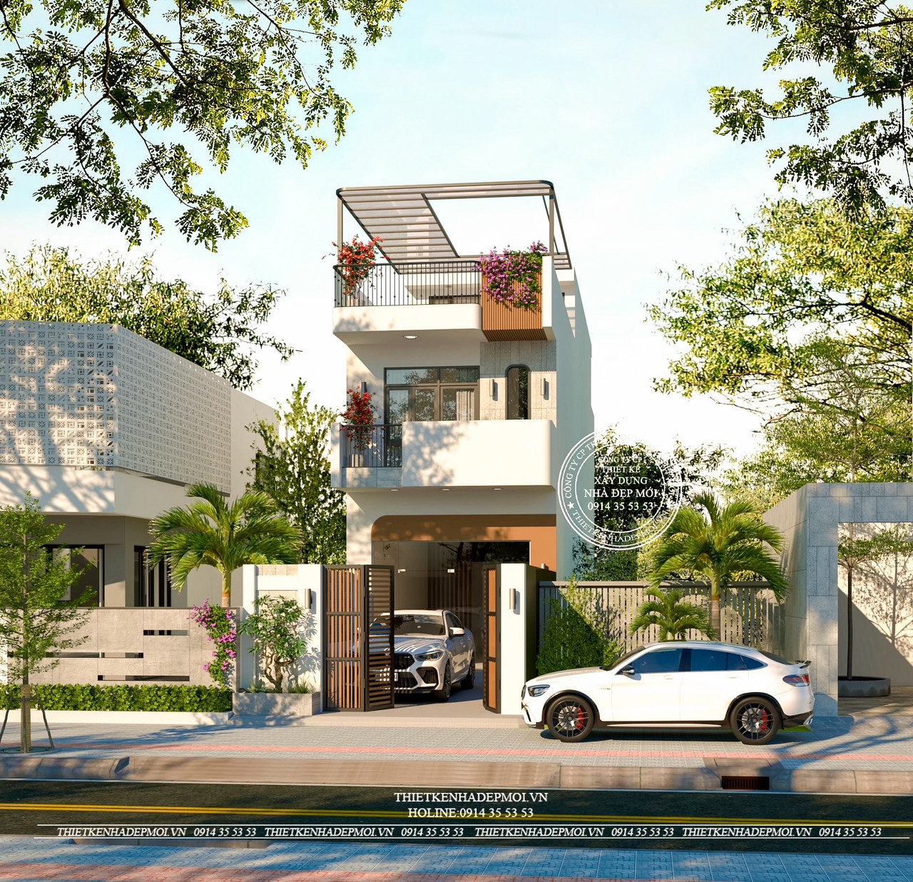 Mẫu nhà phố 1 trệt 1 lầu sân thượng được khách hàng yêu thích nhất