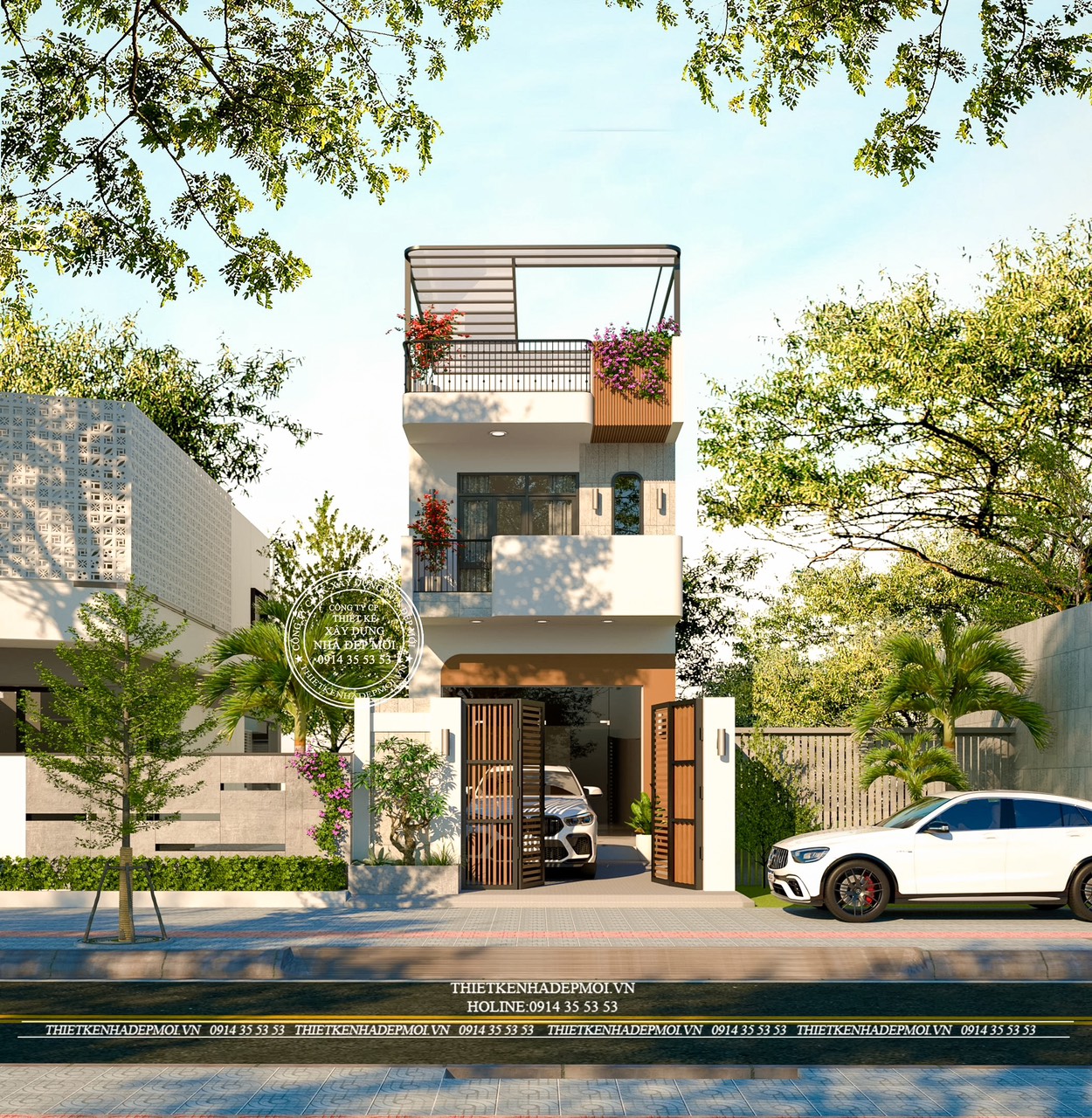 Mẫu nhà phố 1 trệt 1 lầu sân thượng được khách hàng yêu thích nhất