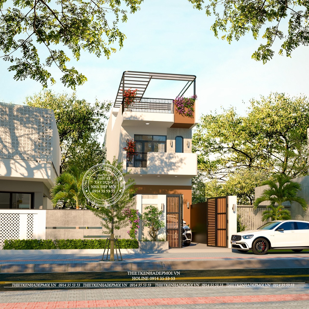 Mẫu nhà phố 1 trệt 1 lầu sân thượng được khách hàng yêu thích nhất