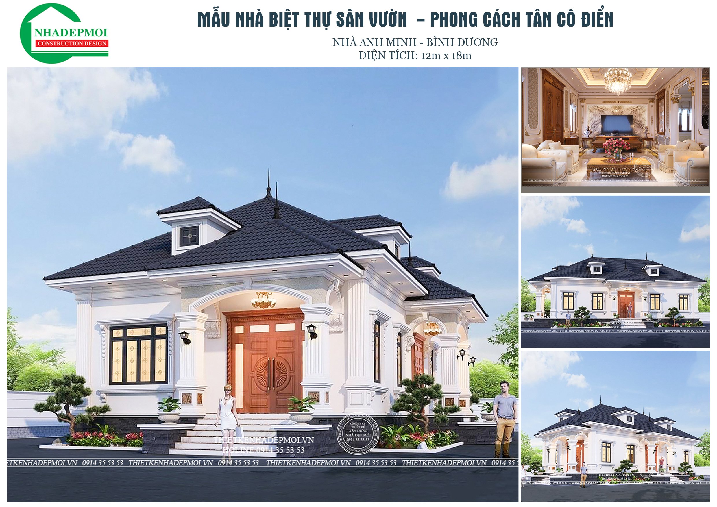Bảng báo giá biệt thự 1,2 tầng mái nhật , mái thái và hiện đại 2024