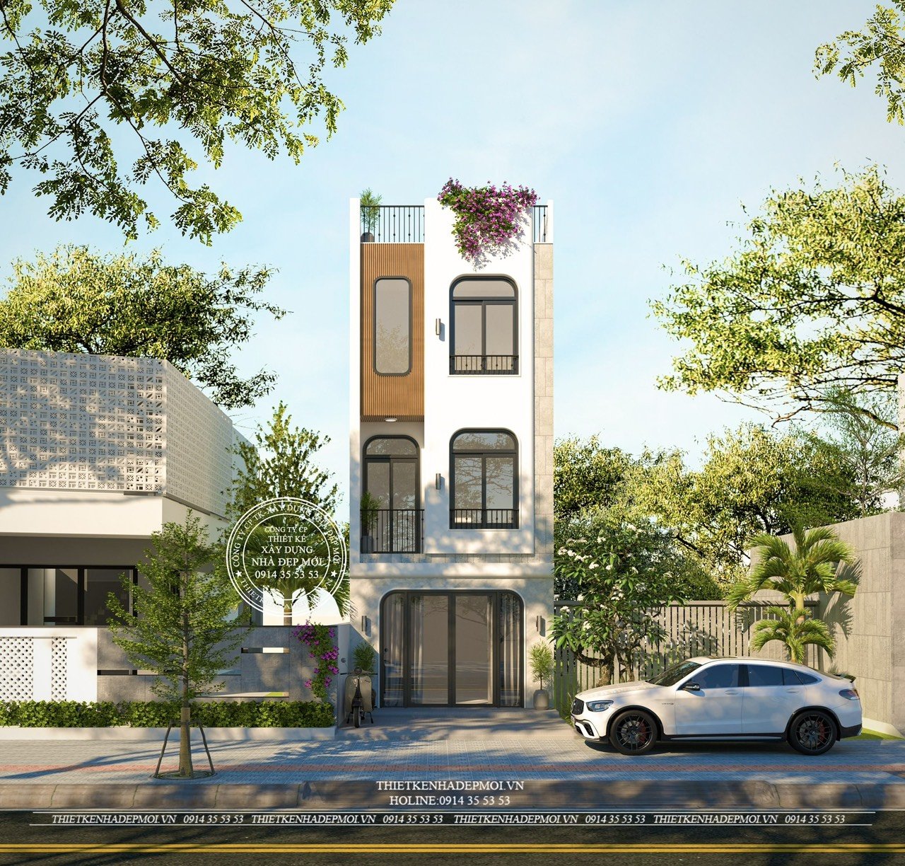 Mẫu nhà phố 3 tầng nhỏ gọn , tinh tế