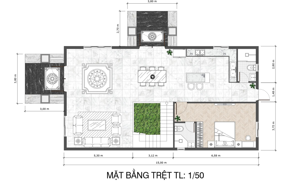 Mẫu biệt thự mái nhật 2 tầng nhà chị na bình dương