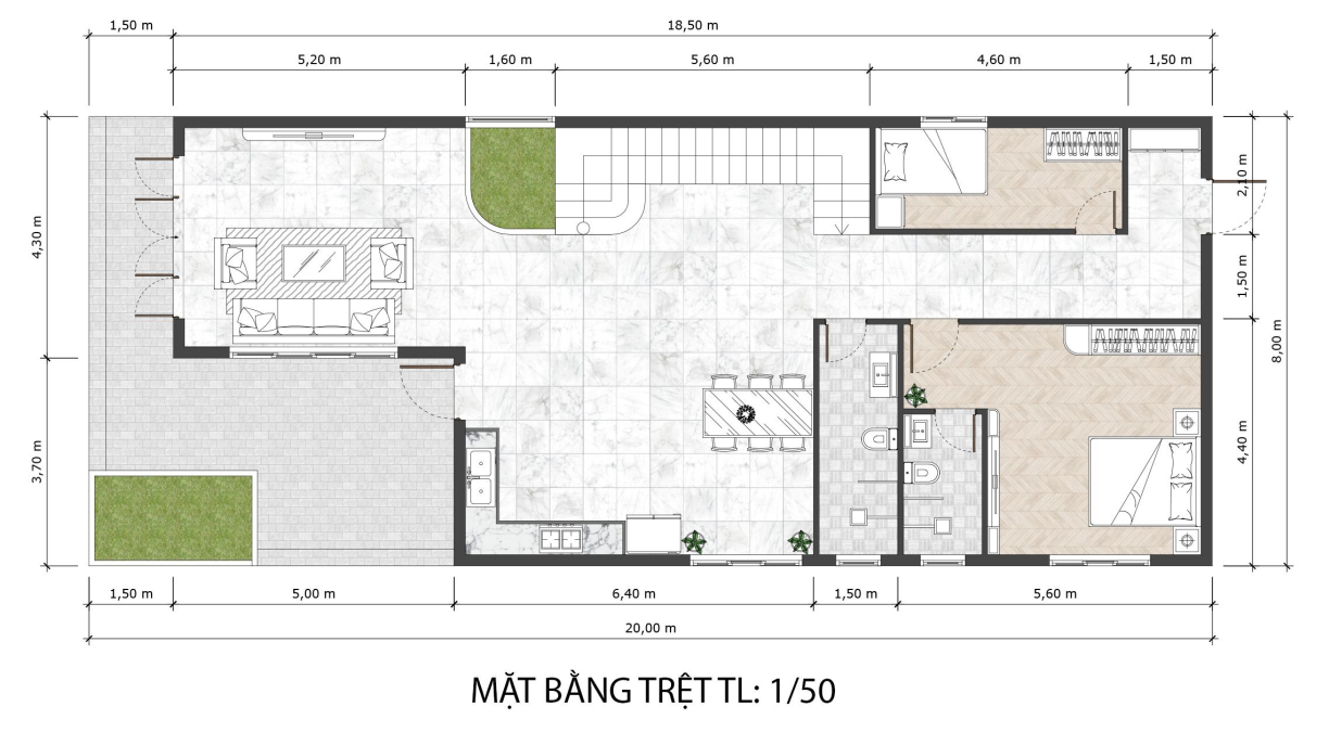 Mẫu biệt thự sân vườn 2 tầng mang phong cách hiện đại