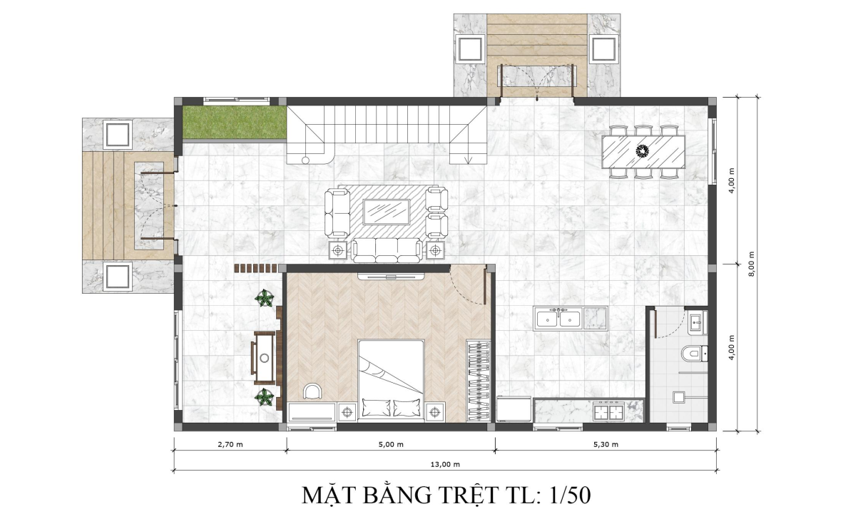 Mẫu biệt thự mái nhật 2 tầng phong cách hiện đại