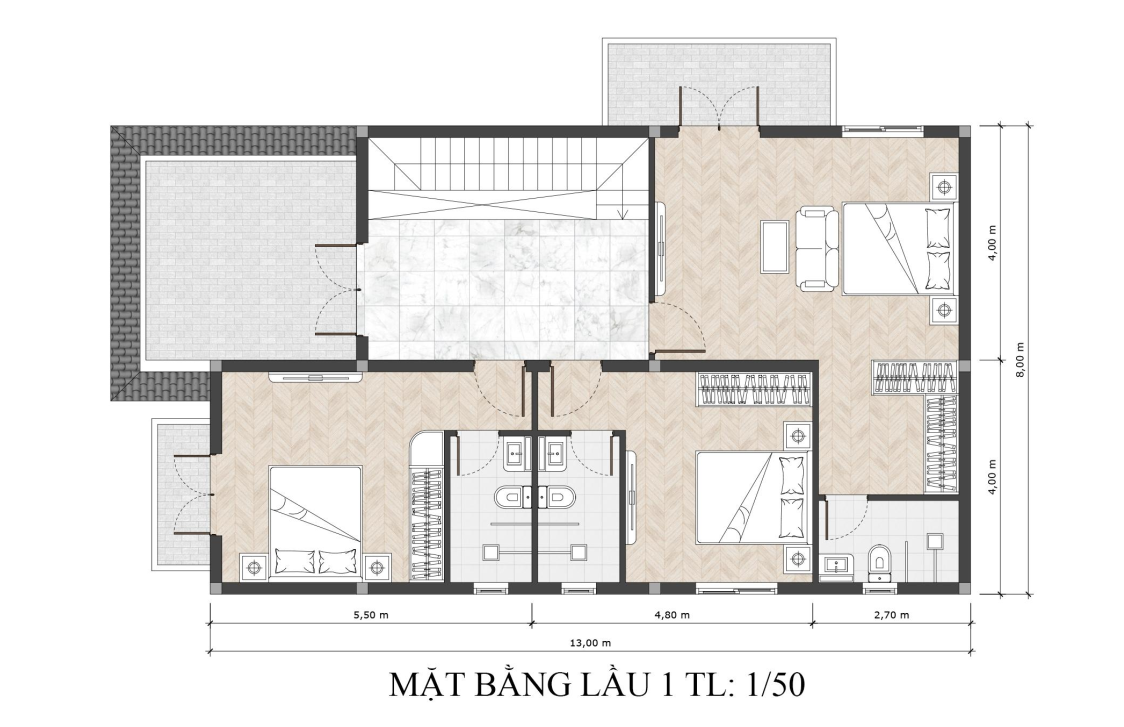 Mẫu biệt thự mái nhật 2 tầng phong cách hiện đại