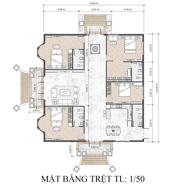 Biệt thự sân vườn mái nhật
