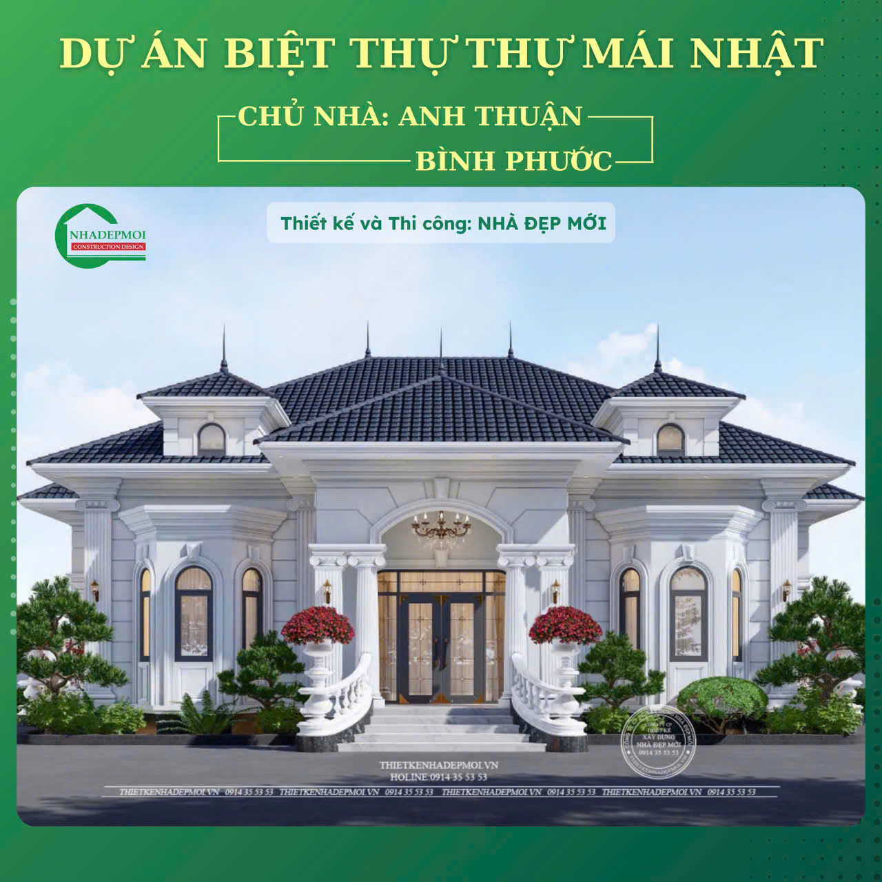 Biệt thự sân vườn mái nhật