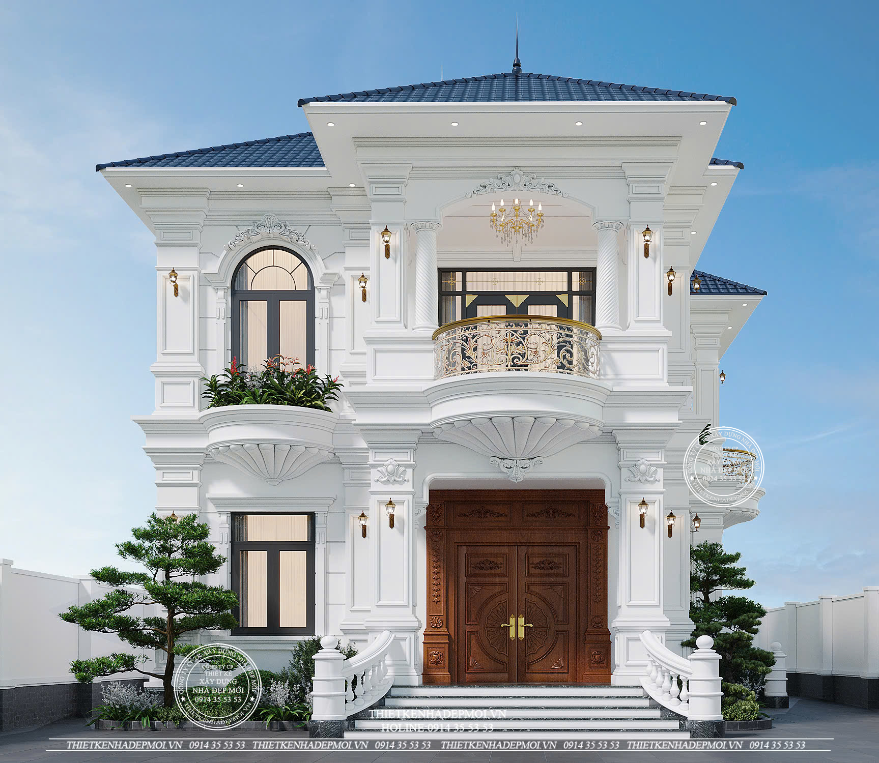 Biệt thự 2 tầng tân cổ điển - vẻ đẹp sang trọng và đẳng cấp vượt thời gian