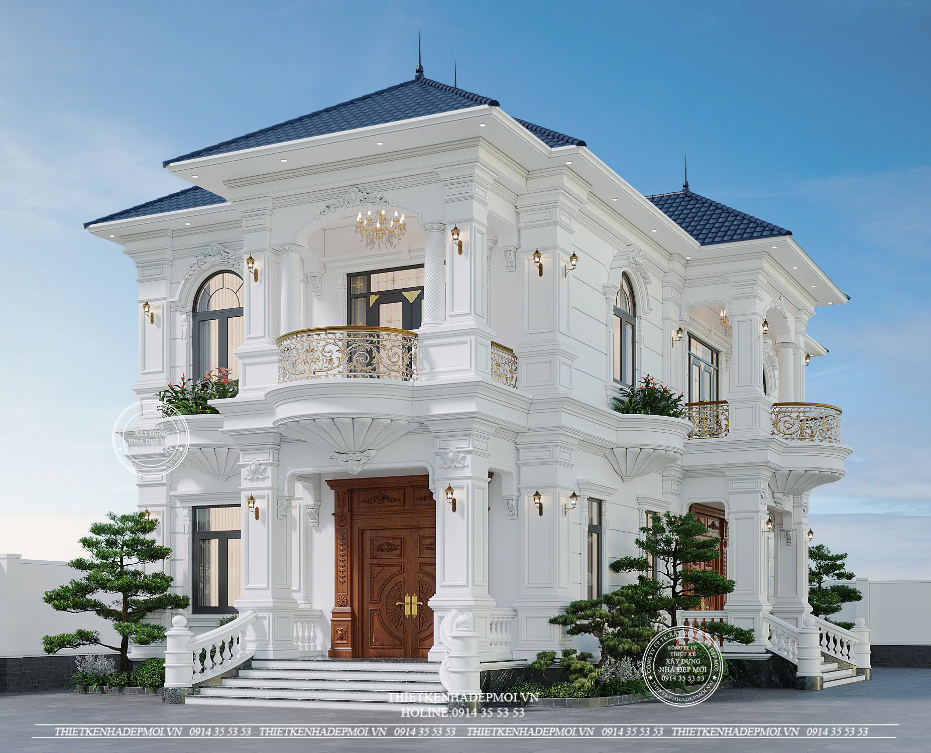 Biệt thự 2 tầng tân cổ điển - vẻ đẹp sang trọng và đẳng cấp vượt thời gian
