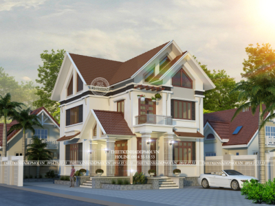 Biệt thự mái thái 2 tầng hiện đại của gia đình anh tài kiên giang