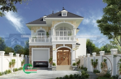 Mẫu biệt thự mini chữ l đẹp 2 tầng