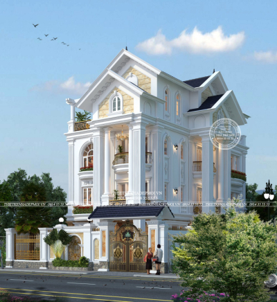 Biệt thự tân cổ điển 3 tầng gia đình anh hoàng ở tiền giang