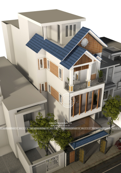 Khám phá mẫu nhà phố mái thái 3 tầng hiện đại, tiện nghi