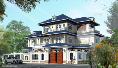 Mẫu biệt thự 3 tầng màu sắc hài hòa sang trọng