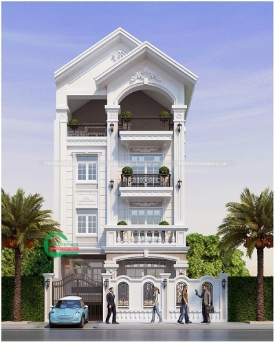 Mẫu biệt thự 4 tầng tân cổ điển sang trọng, tinh tế