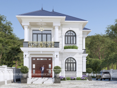 Mẫu biệt thự mái nhật 2 tầng phong cách tân cổ điển đơn giản - tinh tế