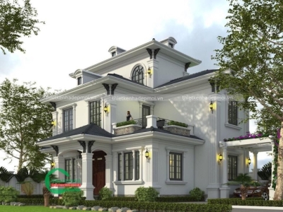Mẫu biệt thự sân vườn mái thái 2.5 tầng  phong cách châu âu