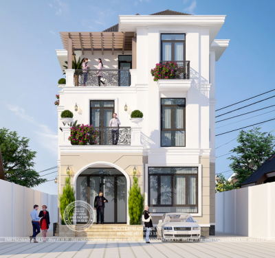 Mẫu biệt thự phố 3 tầng 2 mặt tiền siêu lộng lẫy