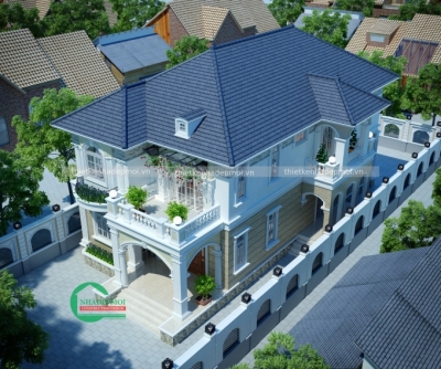 Mẫu biệt thự phong cách châu âu 1 trệt 1 lầu đẹp chị yên