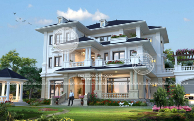 Mẫu biệt thự sân vườn 3 tầng trang nhã, hiện đại ai cũng phải trầm trồ