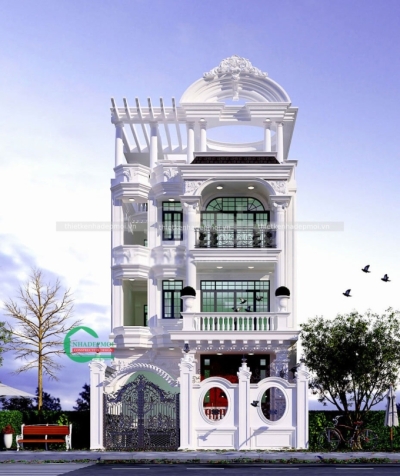 Mẫu biệt thự tân cổ điển 3 tầng 1 tum đẳng cấp, sang trọng