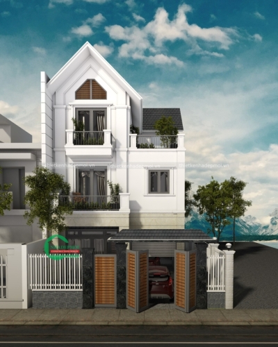 Mẫu nhà mái thái 3 tầng tại long an.
