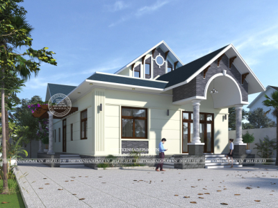 Mẫu nhà cấp 4 mái thái có thiết kế đẹp ngất ngây 