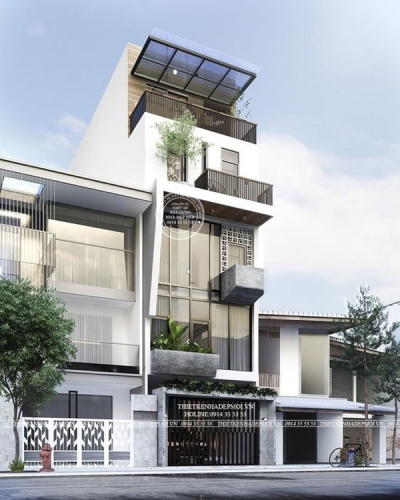 Mẫu nhà hiện đại 5 tầng khang trang, đẳng cấp trong từng chi tiết