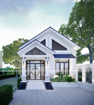 Mẫu nhà mái thái trệt sân vườn tiện nghi, thanh lịch