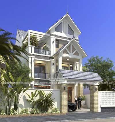 Mẫu nhà phố 3 tầng mái thái tại bình phước