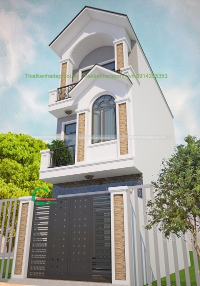 Mẫu nhà phố 3 tầng tân cổ điển