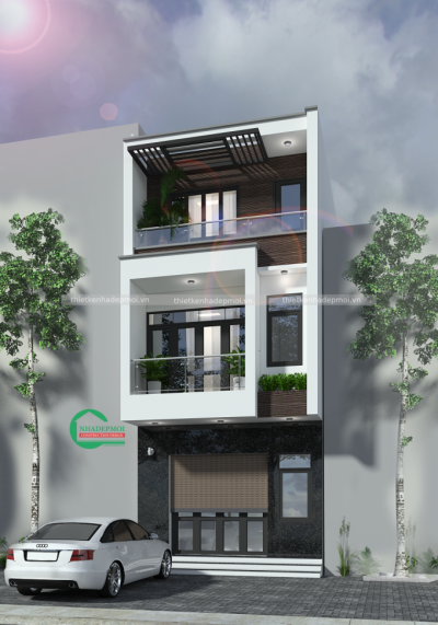 Mẫu nhà phố hiện đại 1 trệt 2 lầu