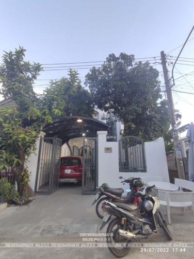 Hình ảnh thi công thực tế nhà phố 2 tầng đẹp mắt tại của chị mỹ tại bình dương