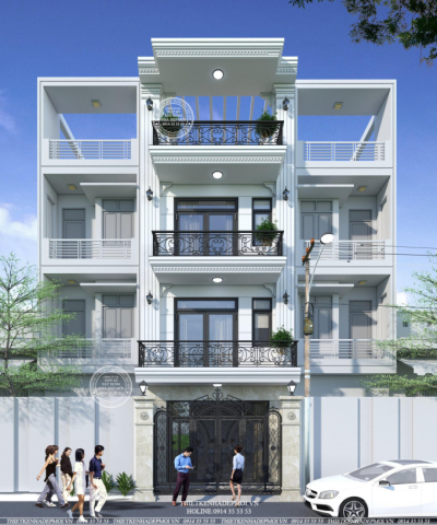 Mẫu nhà phố tân cổ điển 4 tầng 5,1x13,1m2 lý tưởng